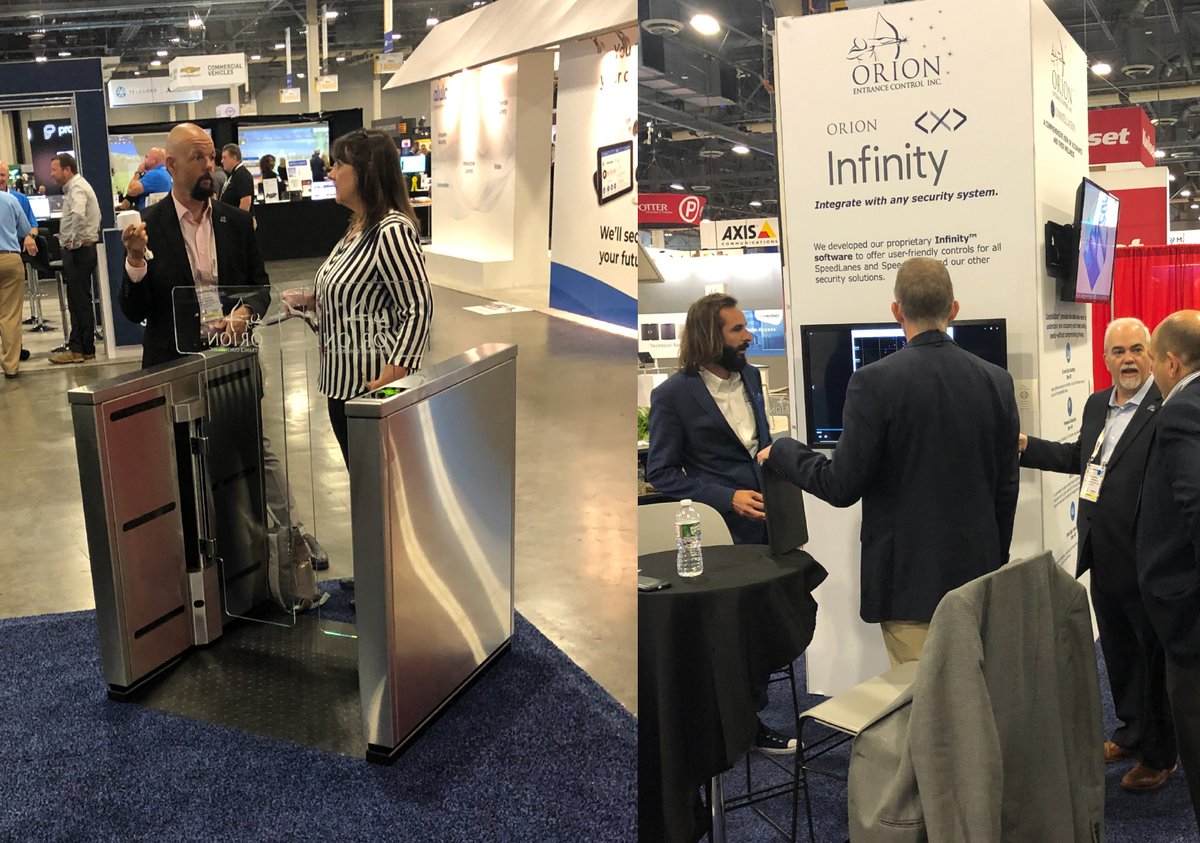 OrionECI's tweet photo. It's #ISCWest2021 last day in #LasVegas, come by Orion ECI's booth #12079 for info on our new ThinLine™ product line, with a 4"(102mm) pedestal width, and Orion Infinity™, our proprietary software that provides user-friendly controls for Orion's converged technology solutions https://t.co/czQXdbe61Y
