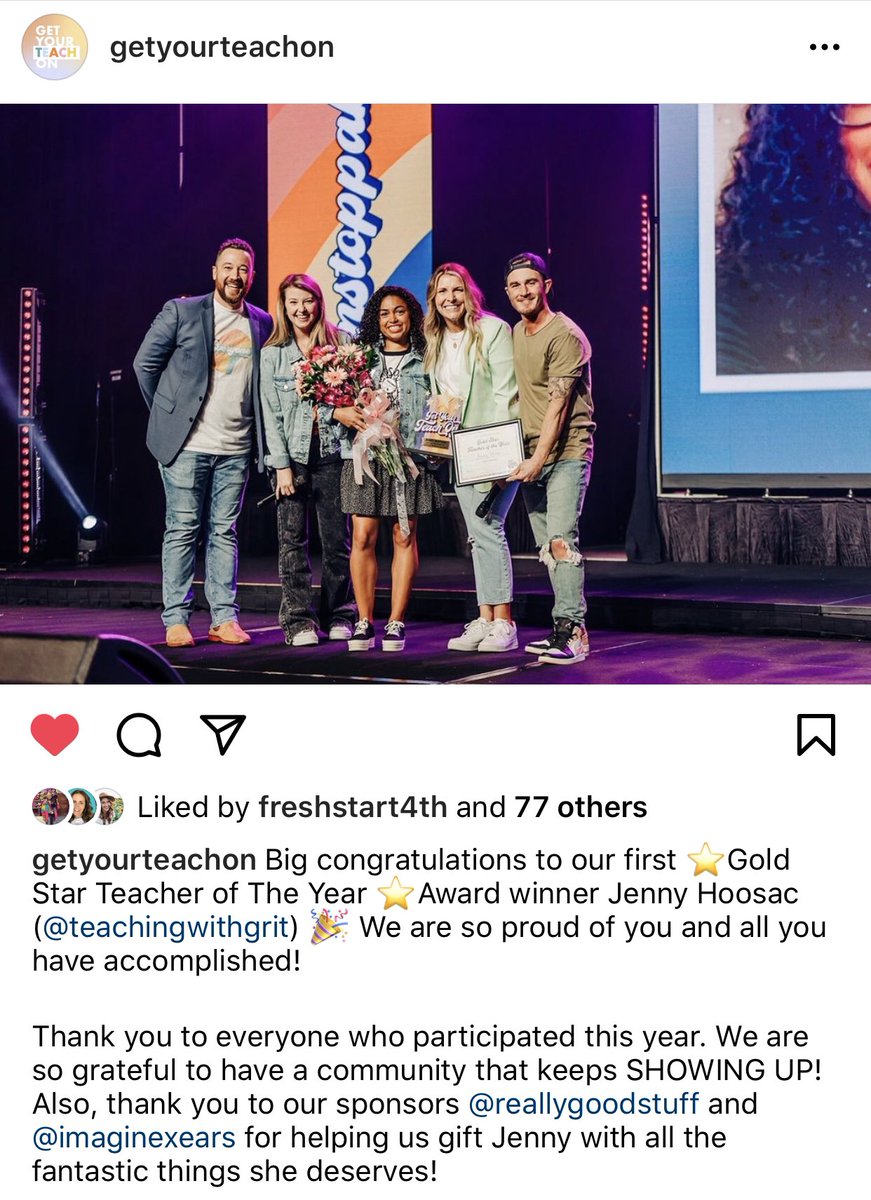 MrsHoosac's tweet photo. So proud to be the first GYTO Gold Star Teacher 🤩 
I am beyond grateful and honored to be recognized at this level. 
🙌🏽Grateful to @heywadeking and @heyhopeking and the whole GYTO staff for creating these amazing experiences to uplift, inspire, and motivate educators nationwide. https://t.co/ouVT95WpxC