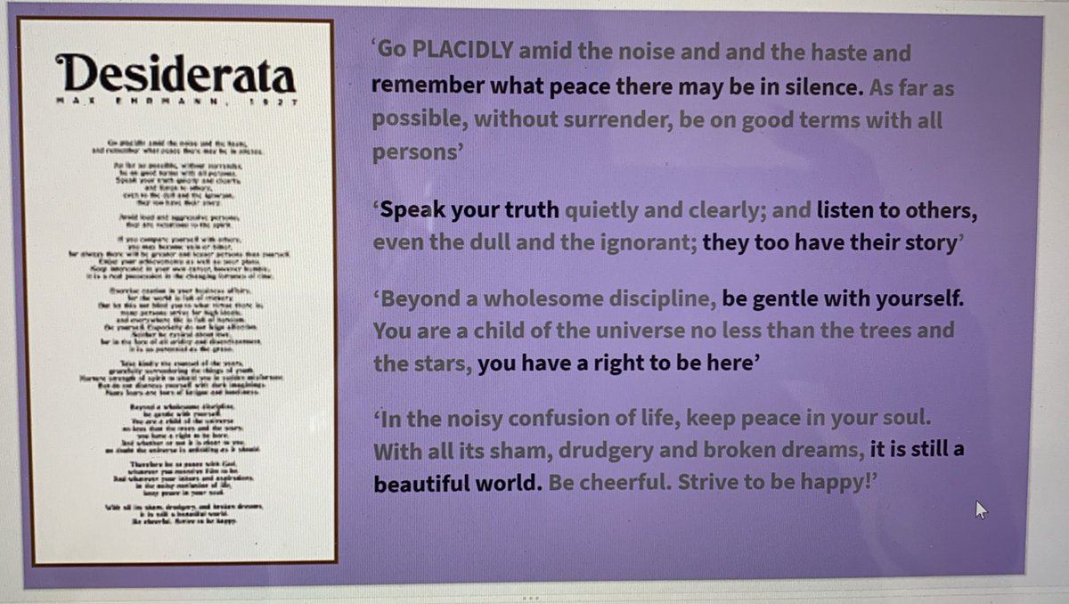 My final message to a very special community before I start my maternity leave. If my new arrival has half of the resilience and integrity of the @ASHS_Harleston community then I am going to be one very lucky parent! #ASHSfamily #Desiderata #FilledWithThanks