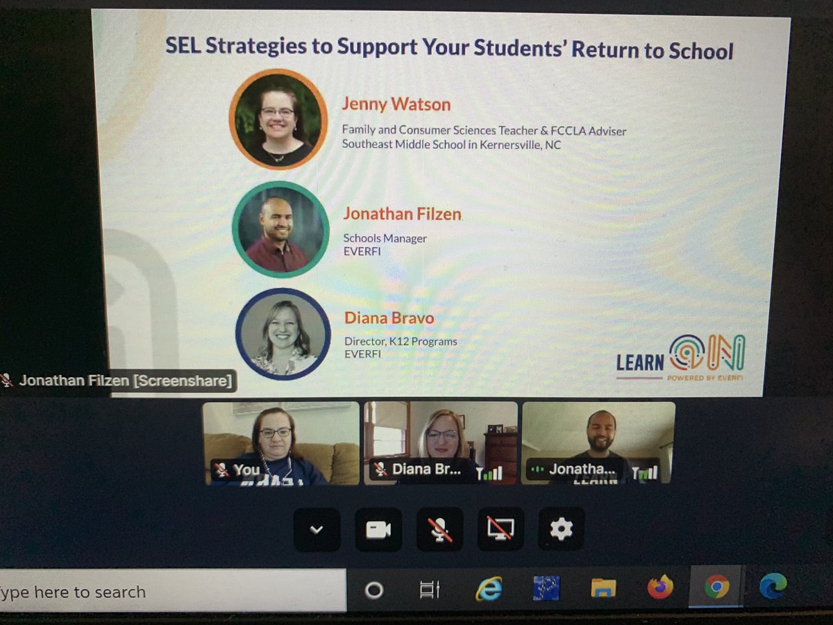 SEMSFACSTeach's tweet image. I’m getting my #LearnOn with @EVERFIK12’s #LearnOn2021 Conference!  Are you?  #EverfiEmpowers #SEL @CTEforNC @NCFCCLA @WSFCSCTE @wsfcs