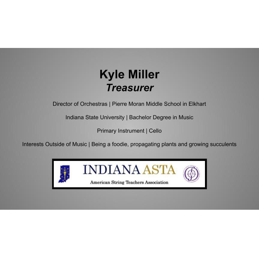 IndianaASTA's tweet image. Meet our Treasurer ➡️ Kyle Miller
@indianastate @ElkhartSchools 
#MusicEducation #Educators #ASTA