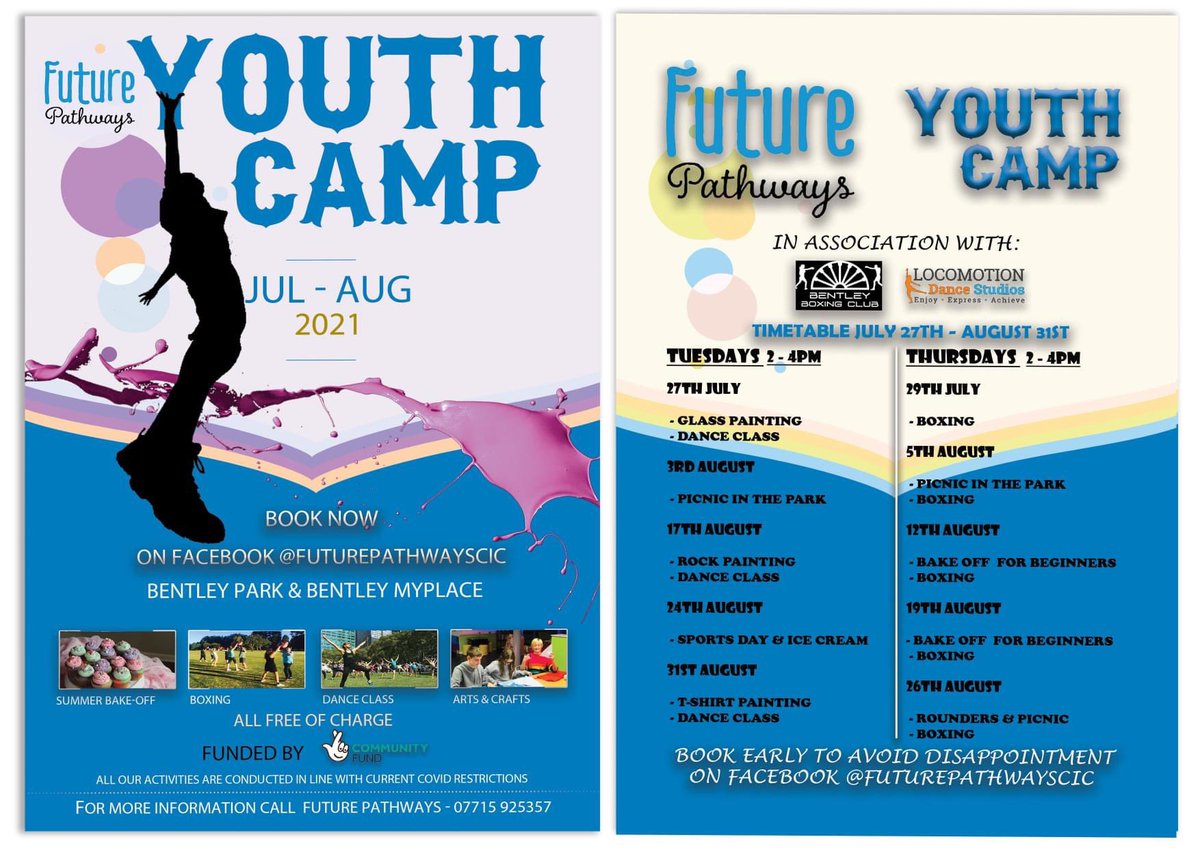 futurepathways_'s tweet image. It's the time of year again! Come learn to Box, Dance or Cook! Come compete in the Worlds Greatest Rounders Tournament or Picnic with us in the Park. It's going to be Ace #Summer2021 #doncasterisgreat