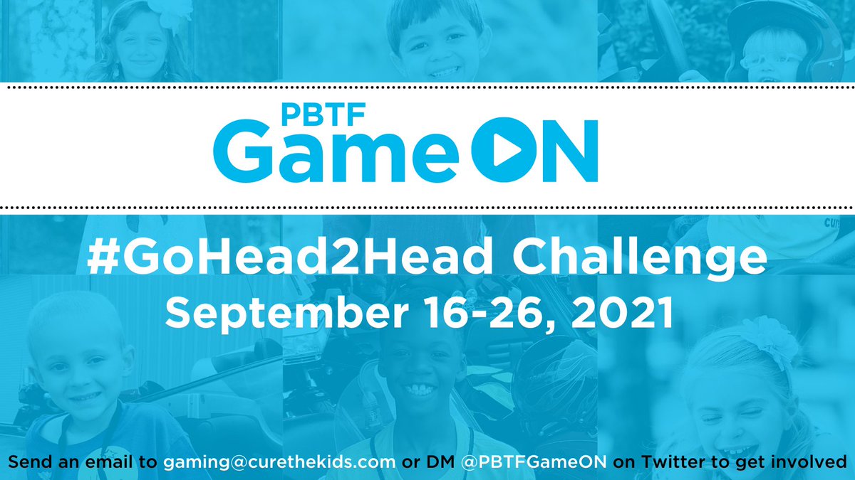 PBTF GameON (@pbtfgameon) on Twitter photo Mark your calendars! In September you can #GoHead2Head to #CancelChildhoodCancer by participating in our next PBTF GameON fundraising event.
Send us a DM or email gaming@curethekids.org to get involved! Mark your calendars! In September you can #GoHead2Head to #CancelChildhoodCancer by participating in our next PBTF GameON fundraising event.
Send us a DM or email gaming@curethekids.org to get involved!