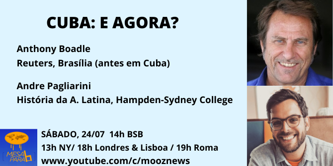 moozBRASIL's tweet photo. O tema do Mesa para 6 neste sábado vai ser Cuba. Vamos receber @AnthonyBoadle e @apagliar
Junte-se a @mlabbott28 @ctornaghi @helenavieira1 e @fabiowatson para conversar com estes 2 observadores qualificados da América Latina! https://t.co/HLaJyOax3M