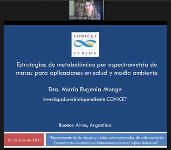 Hoy la Dra. <a href="/MaruMongeCIBION/">María Eugenia Monge</a> Investigadora Responsable del Grupo de ESPECTROMETRÍA DE MASAS BIOANALÍTICA del CIBION brindó una charla en el I Encuentro <a href="/LANYSC1/">LANYSC</a> Espectrometría de masas y redes internacionales de colaboración. Felicitaciones!!