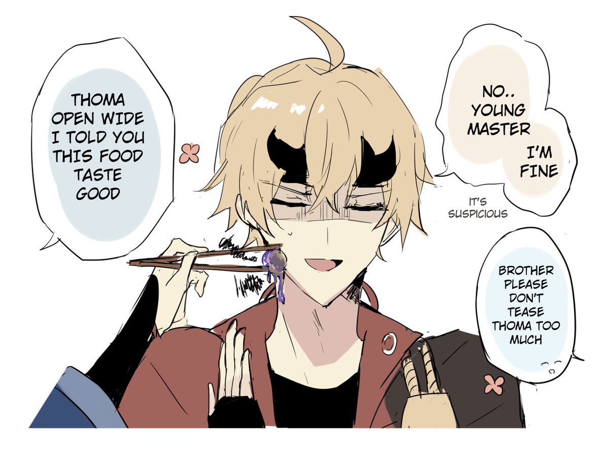 inazuma spoilers ??

thomato or ayathoma (?) crumbs tho it can be ot3 with ayaka too lol
i'm thinking maybe they play the food game thingy that thoma mention in the story quest 