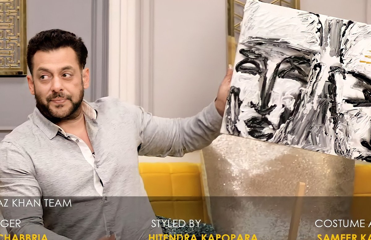 🖌️ 🎨 #SalmanKhan ,s painting  @BeingSalmanKhan at @arbaazSkhan #QuickHealPinchByArbaazKhan season2