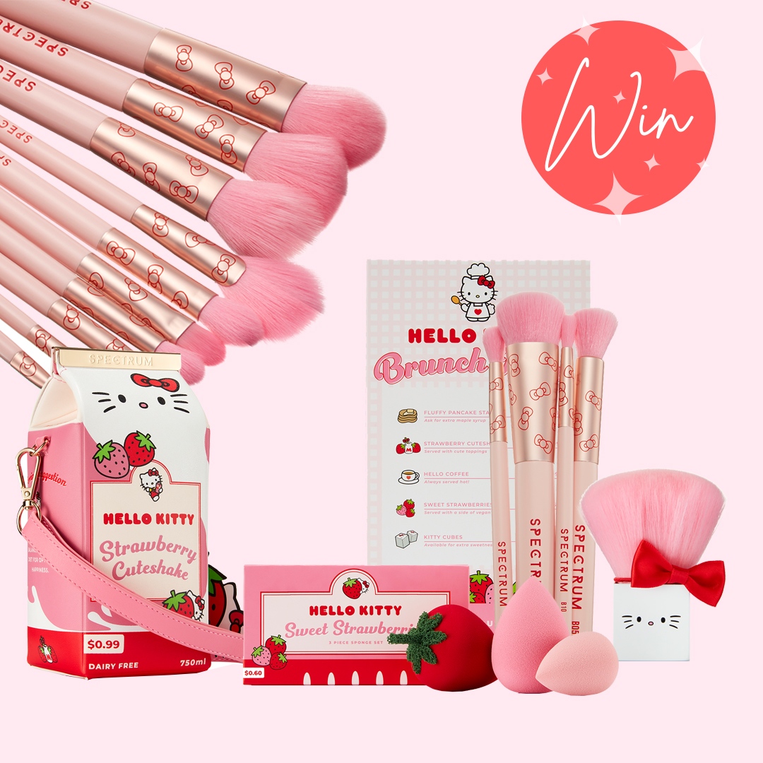 It's 24HOURS TO GO 🍓 until our NEW #HelloKitty x Spectrum collection launch! 
We're giving 1 WINNER the chance to WIN our entire #HelloKitty collection 🤩⁠
⁠
TO WIN:⁠
🍓 Follow @spectrumbrushes⁠
🍓 Like &amp; RT
🍓 Tag your BFF ⁠
⁠
1 winner will be announced on 23/07 🎀
