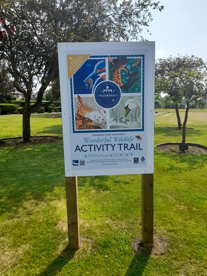 MidCheshireCRP's tweet photo. If you missed the @nickythompsona1 Wonderful Wildlife exhibition at Tatton Park, head to Vickersway Park in #Northwich where the artworks are now on display. 

From this weekend, kids can also enjoy an activity trail and enter an art competition to win @CheshireWT memberships. https://t.co/QXeje9xI0n