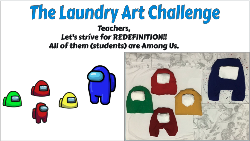 azapata8th's tweet photo. I took the Laundry Art Challenge 🎉🤓 Loved the activity💕#laundrychallege
Teachers, Let's strive for REDEFINITION!! ALL OF THEM (STUDENTS) are AMONG US.🎉 
@CGarza0930 @AnaMPerez1 @eduGOOGdroid #LJTECHi3 via @LaJoyaISDEdTech https://t.co/sHbNkzhmz7