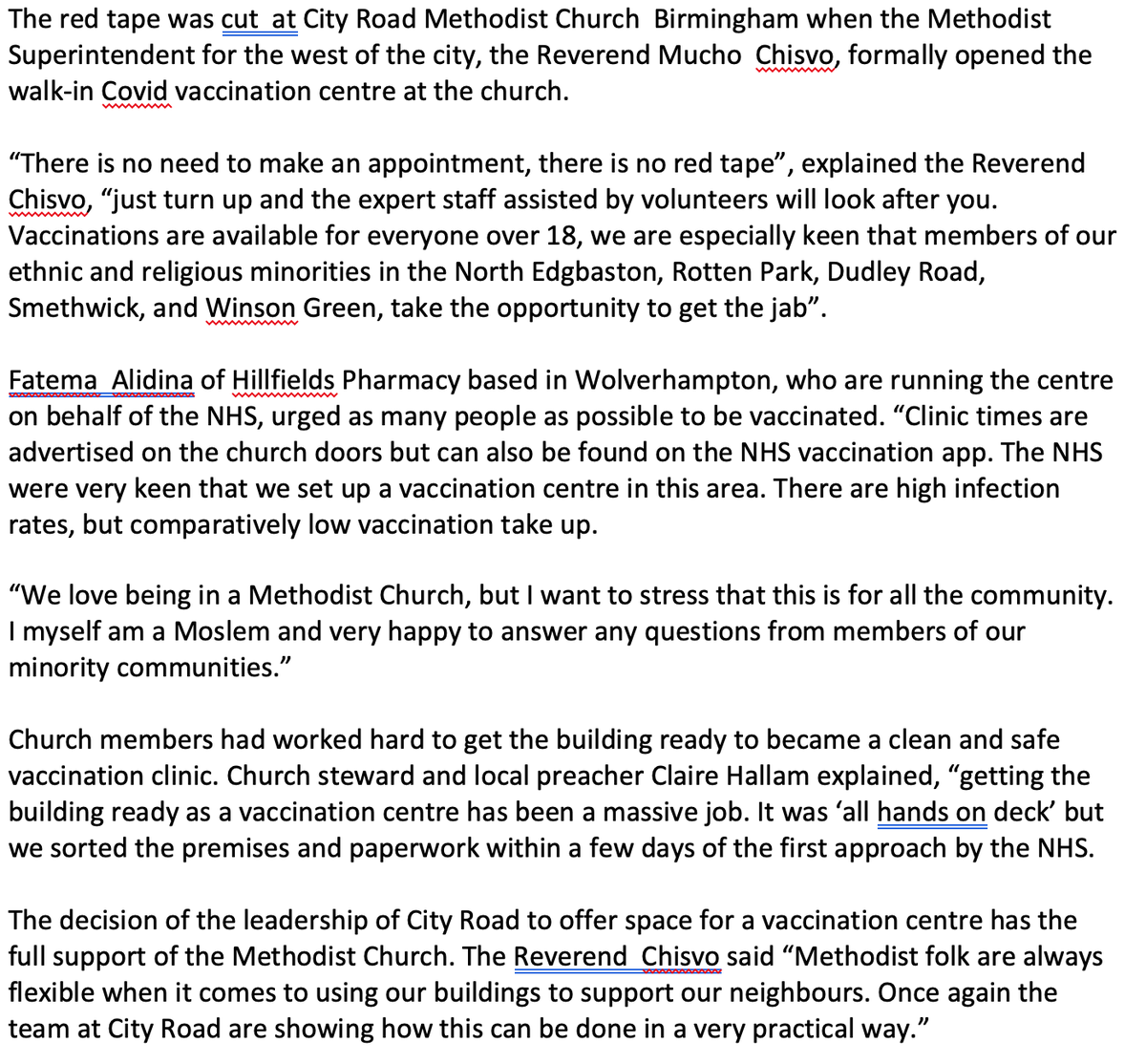 MethodistCity's tweet image. Cutting the red tape at City Road - welcome to the Covid Vaccination centre based in the church. Once again, we strive to serve our community!