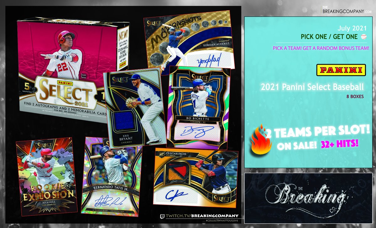 BreakingCompany's tweet image. "Pick" your pleasure! ⛏️

✅ 21 Topps Series 2 Jumbo Case PYT

✅ 21 Panini Select Pick One, Get One

✅ 21 Topps Museum Collection Case PYT

✅ 21 Topps Archives Sig Series Ret Case Hit Draft

✅ 21 Topps Gypsy Queen Case PYT

➡️ thebreakingcompany.com