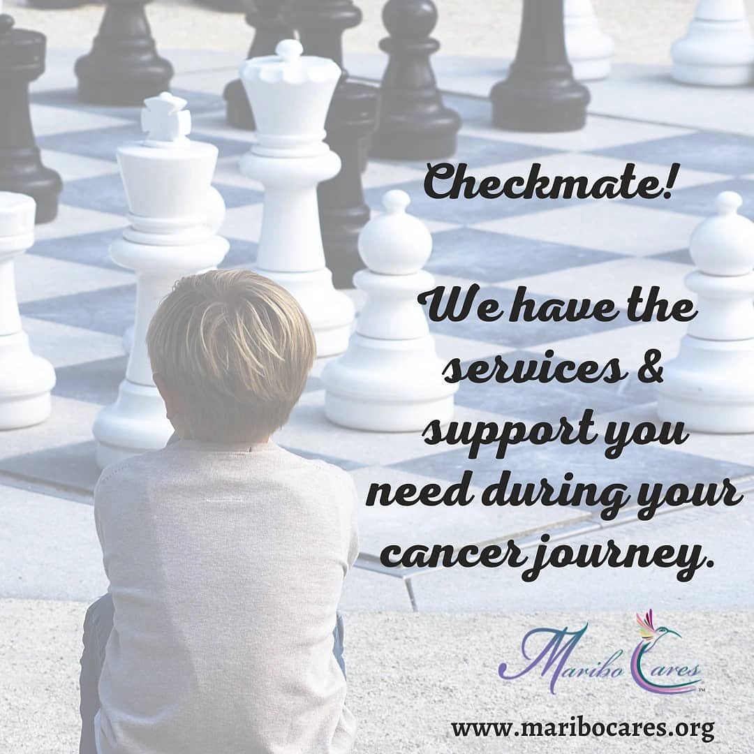 MariboCares's tweet photo. It's National Chess Day. What does this have to do with cancer? 
Fighting cancer involves strategy.
Sometimes cancer fighters feel empowered; on their way to a Checkmate, or they feel defeated. 
We bring comfort w our services &amp; support so they can focus on getting a Checkmate! https://t.co/v0bkRZBiGe