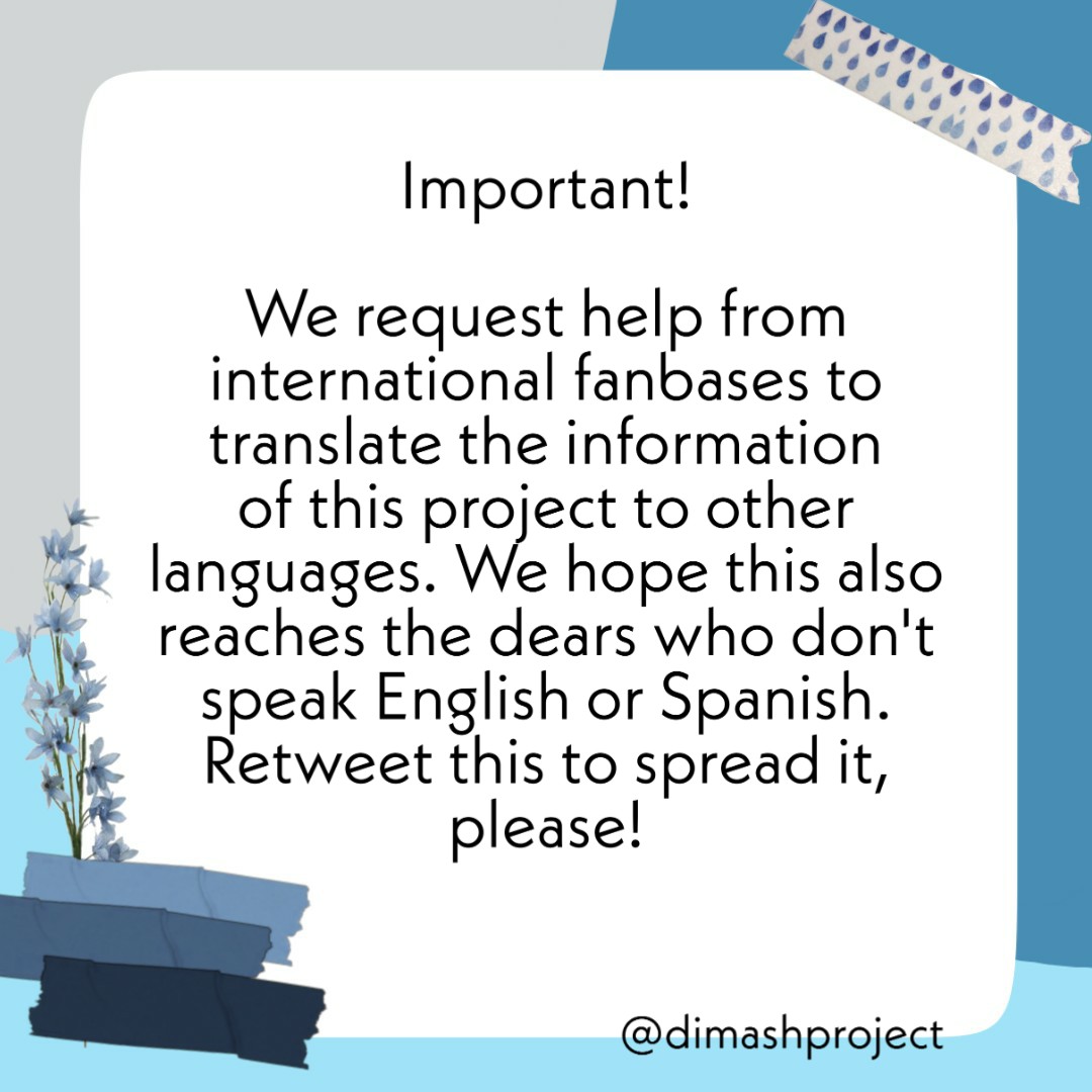 dimashproject's tweet image. We need your help!

¡Necesitamos tu ayuda!