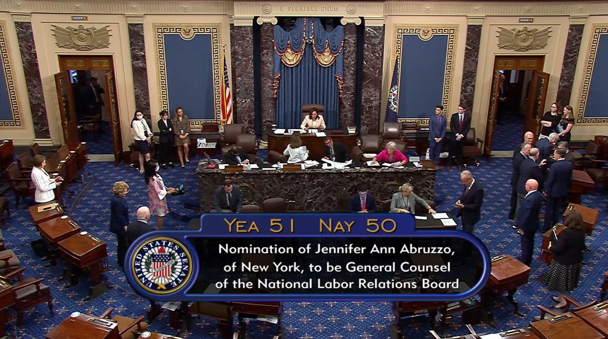 Congratulations to new <a href="/NLRBGC/">NLRB General Counsel</a> Jennifer Abruzzo, a true labor champion who will return the NLRB to its core mission of upholding and protecting workers’ rights to form unions and bargain collectively. 

The Biden administration continues to deliver for working families. #1u