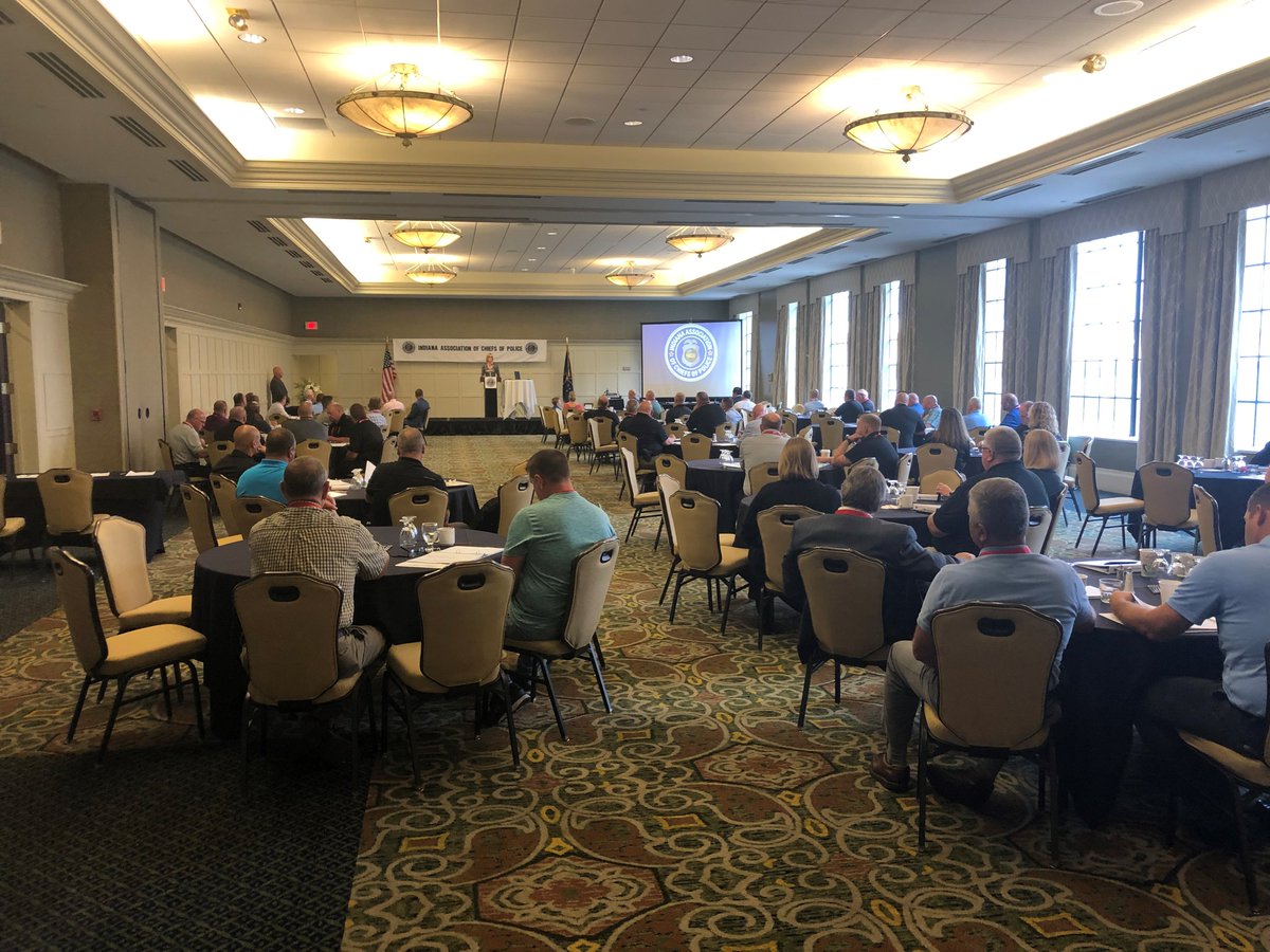 LGSuzanneCrouch's tweet photo. I joined Hoosier law enforcement today in downtown Indianapolis at the Ind. Association of Chiefs of Police Conference to share some updates on new laws to support police. Thank you to all the men &amp; women in public safety for answering the call to protect Hoosiers. https://t.co/8crhJYPdyt