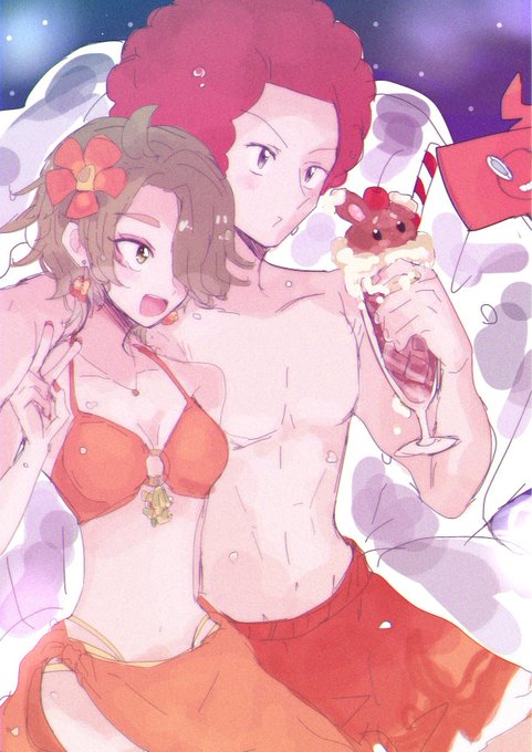 ふぉろわーさんからまた頂きました。ナイトプールのオバマキです😭👙🩲❤️ 見たいものすぎて💖 相変わらず小物が可愛くて可愛くて可愛くてオシャレで!!!!!!!💕ありがとうございます!!!🏊‍♂️🏊‍♀️🏊‍♂️🏊‍♀️ 