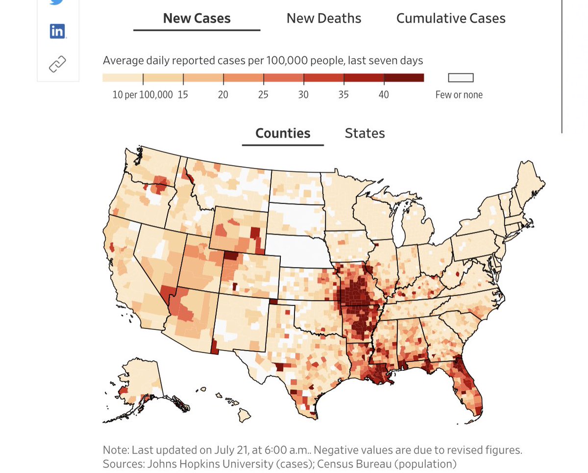New covid cases the last 7 days.  Missouri…🙄