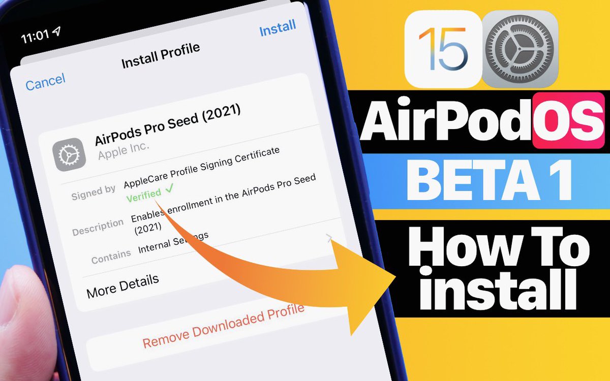iDeviceHelpus's tweet image. How To install AirPodOS 15 Beta 1 &amp;amp; What’s NEW? youtu.be/6WNyMRQObXg #AirPodsPro #Apple #iOS15DevBeta3 #AirPodOS15