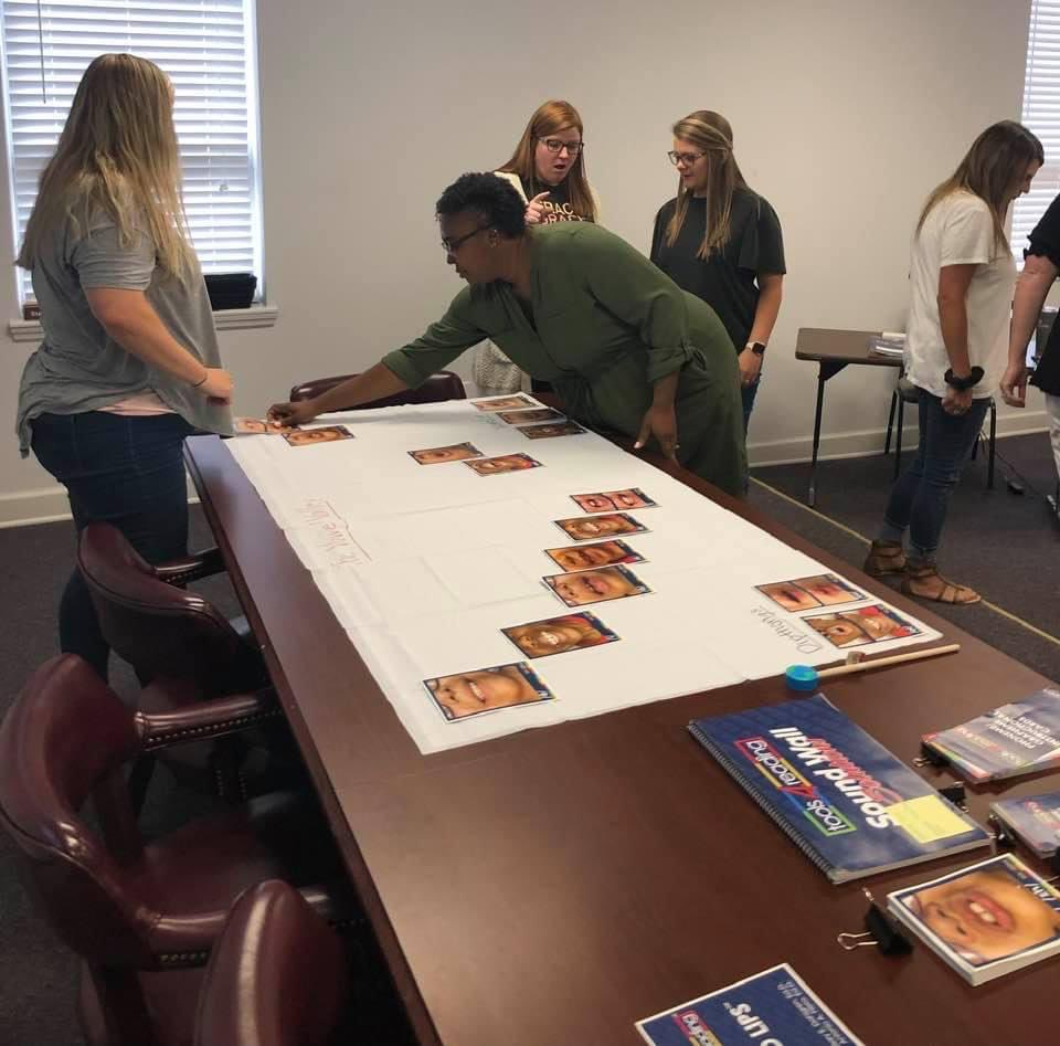 Having fun learning at Sound Wall PD…Supporting the Science of Reading.  <a href="/CrenshawCo_Read/">Crenshaw County Reading Specialists</a> <a href="/KaylaBenak/">Kayla Rials Benak</a> <a href="/ARIALSDE/">ARI</a>