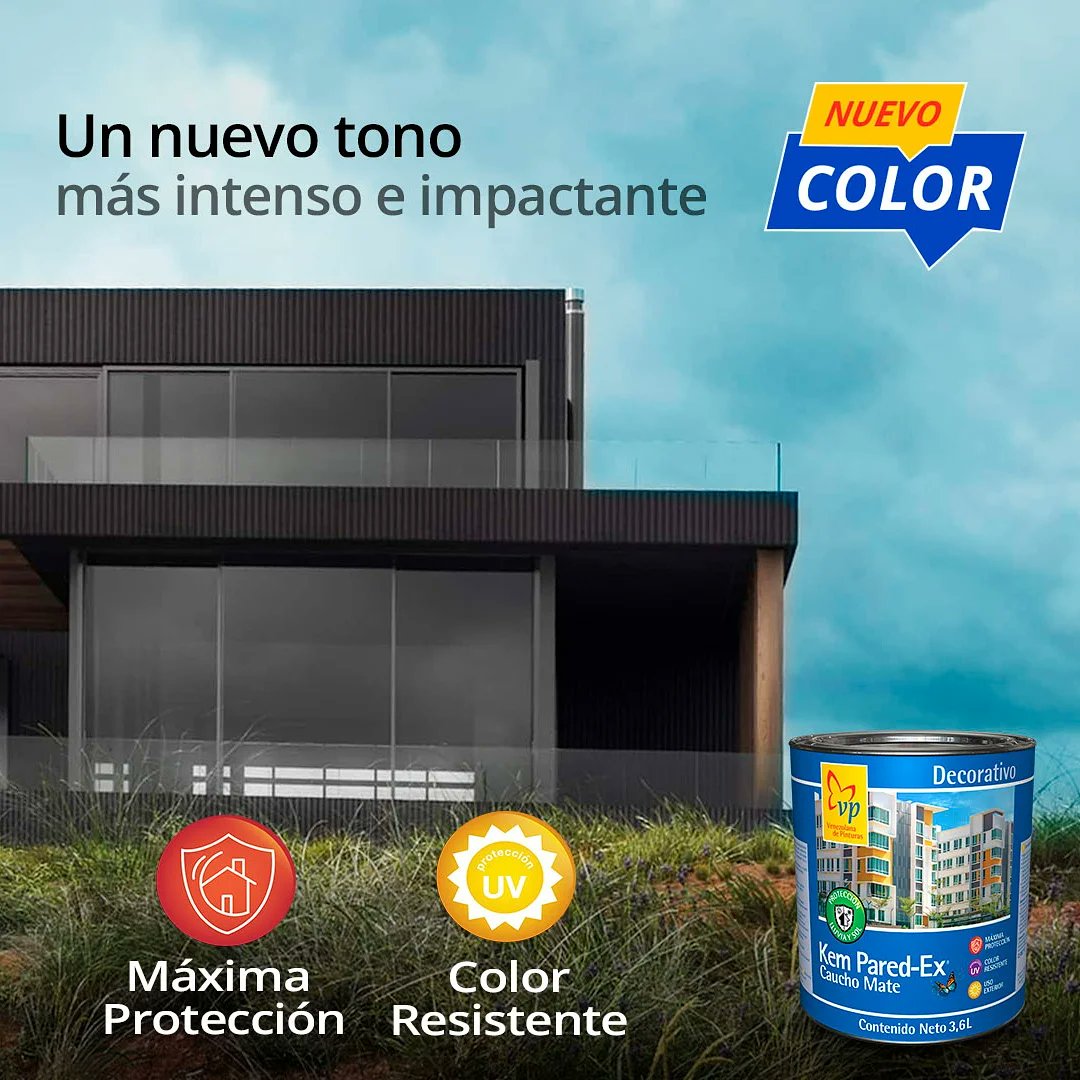 Nuestro #ColorDelMes de julio ULTRA BLACK es el nuevo tono que forma parte de la carta de color de nuestra pintura KEM PARED-EX clase A para exteriores, que ofrece máxima resistencia y protección contra rayos UV, brindando protección y acabado de lujo a tus fachadas.
