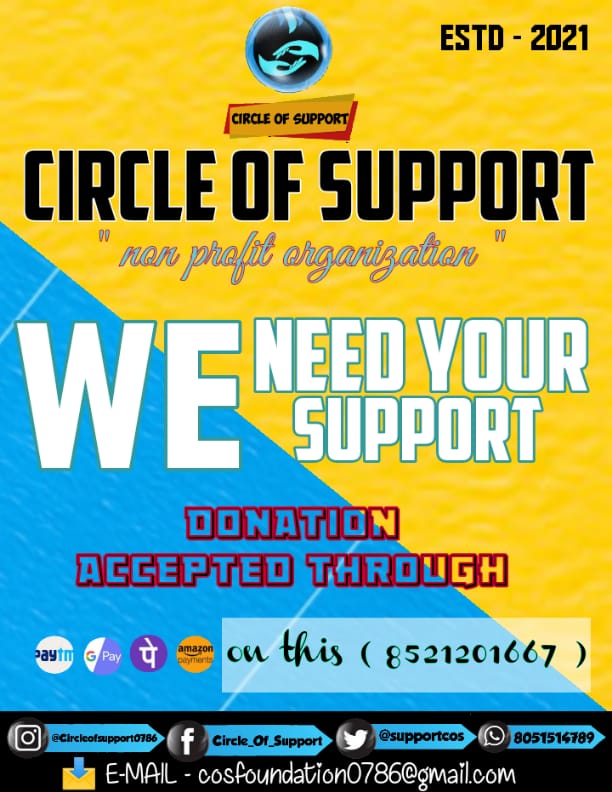 supportcos's tweet photo. We need your support
Through your valuable contribution 
Payment accepted through phone pay,Google pay And paytm on 8521201667 
For further enquiries related to this Non_profit_Organisation  
You can contact us on 8051514789 /  / 9205875234
Email us on cosfoundation0786@gmail.com https://t.co/JEfmqAFXrs