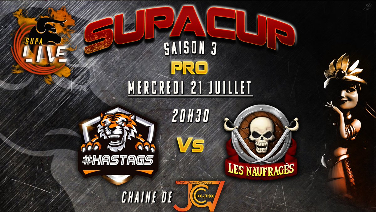Ce soir on se retrouve pour 2 h de guerre avec la <a href="/supacup2/">SupaCup</a> .venez me retrouver à 20h 30 pour la rencontre entre Hastags et les naufragés 
youtube.com/watch?v=gNWpfJ…
