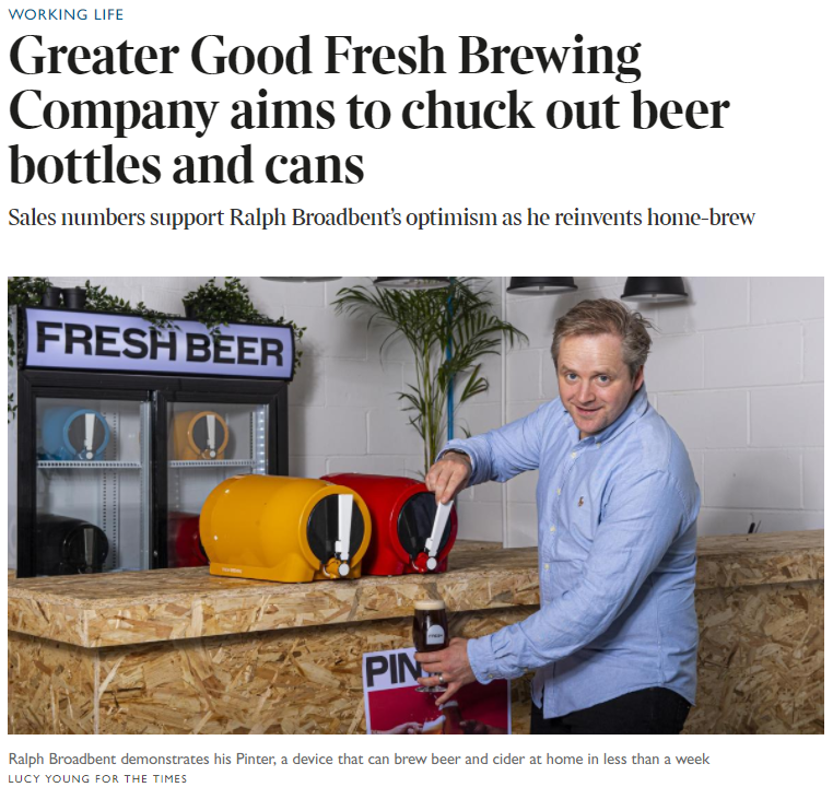 Our Co-Founder, Ralph recently gave an interview with The Times on why he believes the Pinter will be contribute to household waste reduction over the next 10 years and become a staple in homes across the country. 🌍 Has the Pinter become a staple in your home yet?

#Pinter