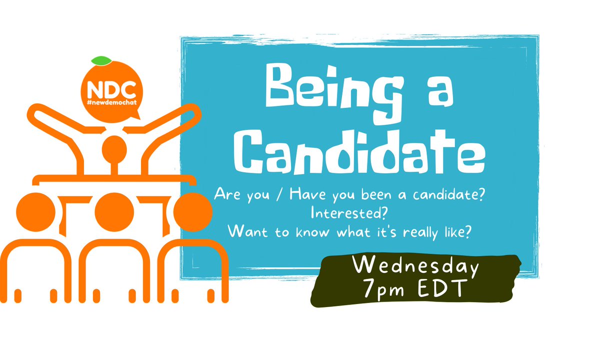 Calling All Candidates!!!

We need to hear from you Tonight on #NewDemoChat

Past, Present or Prospective Future Candidates are all welcome to chime in. 

Please comment below with your favourite candidate's Twitter profile.

See you at 7pm EDT