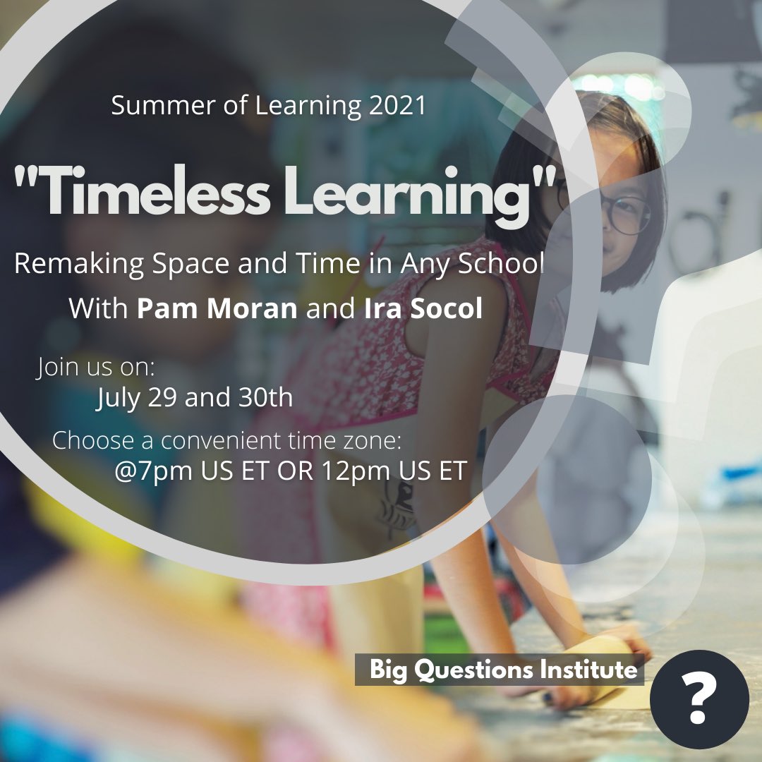BIG Questions Institute (@bqinstitute) on Twitter photo Join us on July 29 and 30th for a deep-dive into “Timeless Learning” with <a href="/pammoran/">pammoran</a> @irasocol <a href="/SoTECHcellent/">Sommer Jones</a> <a href="/melodyhackney/">Melody Hackney</a> and <a href="/burlin_gregory/">Burlin Gregory</a>! bigquestions.institute/timeless-works… @willrich45 <a href="/HomaTav/">Homa Sabet Tavangar</a> Join us on July 29 and 30th for a deep-dive into “Timeless Learning” with <a href="/pammoran/">pammoran</a> @irasocol <a href="/SoTECHcellent/">Sommer Jones</a> <a href="/melodyhackney/">Melody Hackney</a> and <a href="/burlin_gregory/">Burlin Gregory</a>! bigquestions.institute/timeless-works… @willrich45 <a href="/HomaTav/">Homa Sabet Tavangar</a>