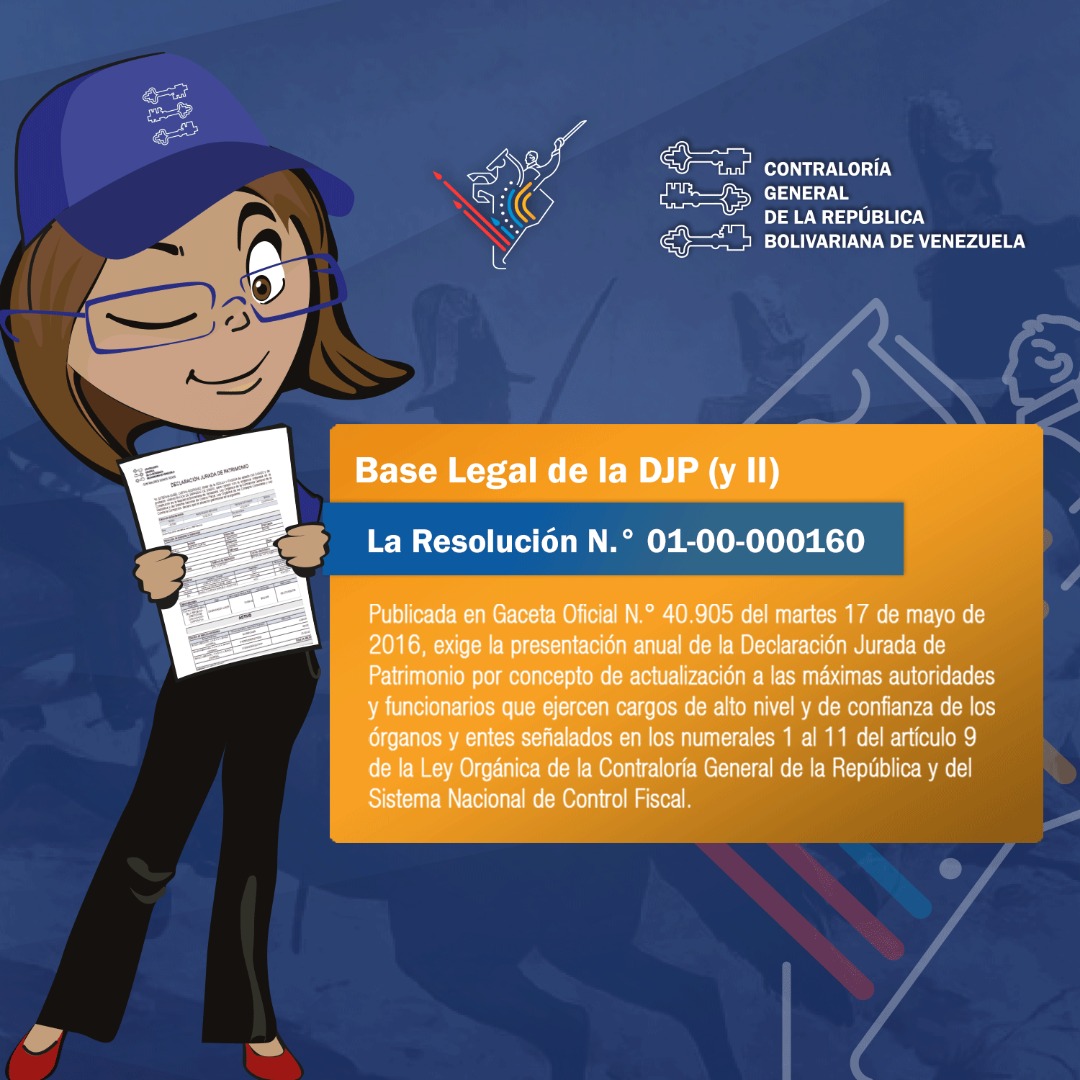 Amig@ funcionario, si eres personal de confianza o te desempeñas como funcionario de alto nivel, debes realizar la #DeclaraciónJuradaDePatrimonio en los lapsos establecidos por la ley. Evita ser sancionado e inhabilitado de la función pública. #PonleCorazón