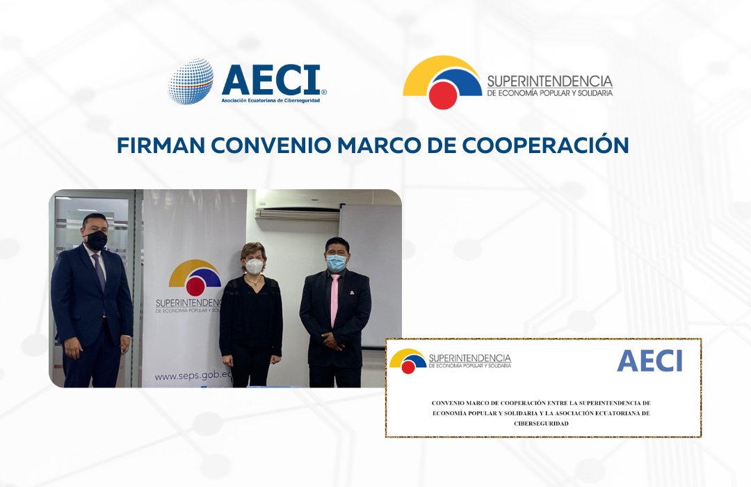AECIb's tweet photo. La @SEPS_EC
 y @AECIb
 firman convenio para fortalecer la #seguridad de la #información y #ciberseguridad tanto del ente de control como de las entidades populares y solidarias controladas. Estamos comprometidos en apoyar al fortalecimiento de este sector en el #Ecuador. https://t.co/n03oeivWfZ