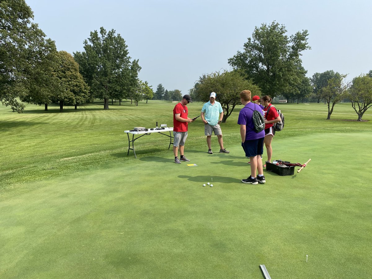 twilli82's tweet photo. Fun day with the ⁦@BNYMCA⁩   Hosted a 1st Green field trip for the kids.  STEM education using golf course maint tools, turf equipment, soils and insects!! Thanks to all that helped https://t.co/GA3qokbJXn