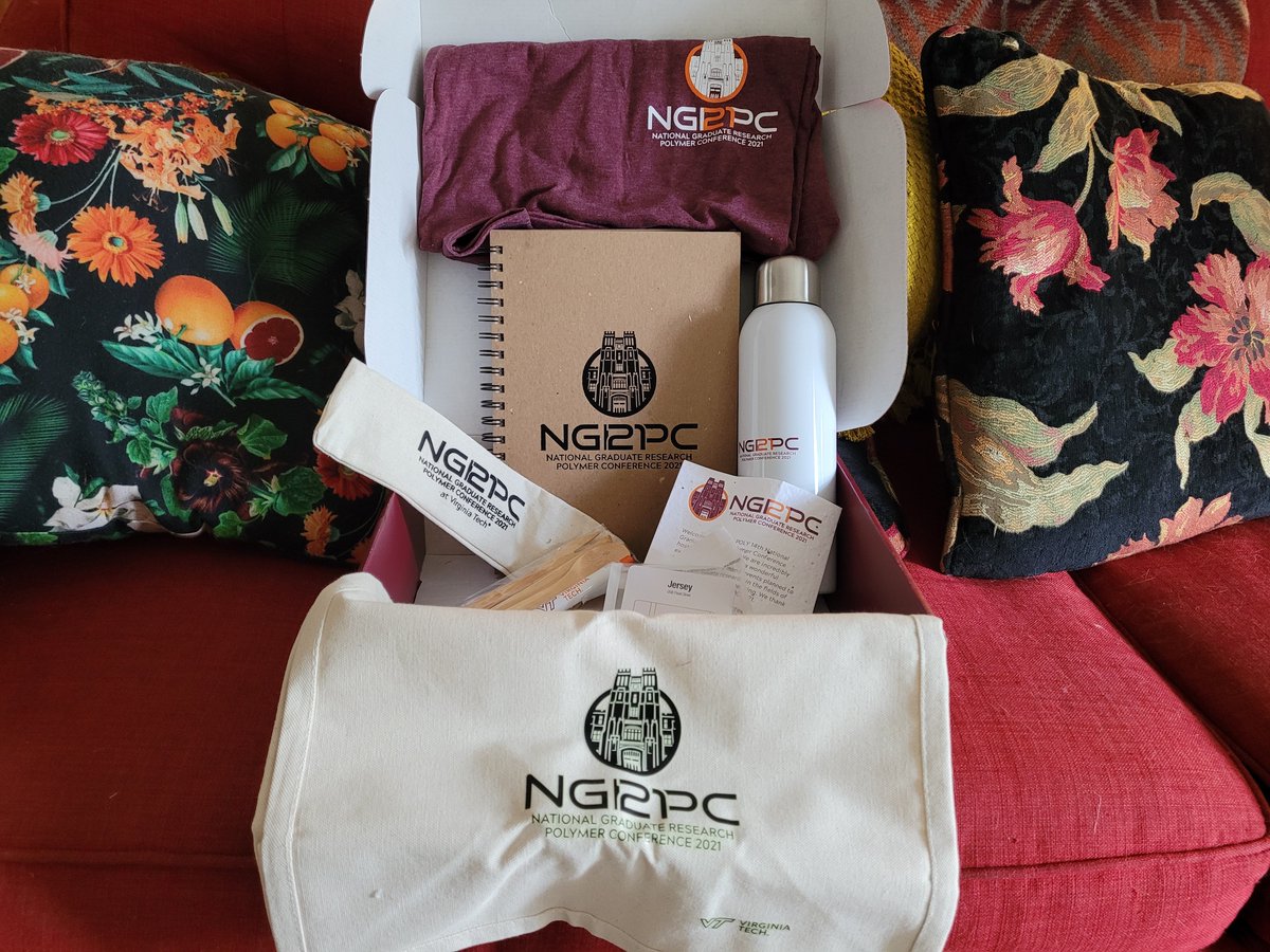 _eatfruitdaily_'s tweet image. I&apos;m am really impressed with the @POLY_ACS @ngrpc2021 conference at @virginia_tech and it hasn&apos;t even happened yet! Apparently there&apos;s going to be a virtual communal banquet. Plus they sent this cool stuff! Very excited to attend next week!