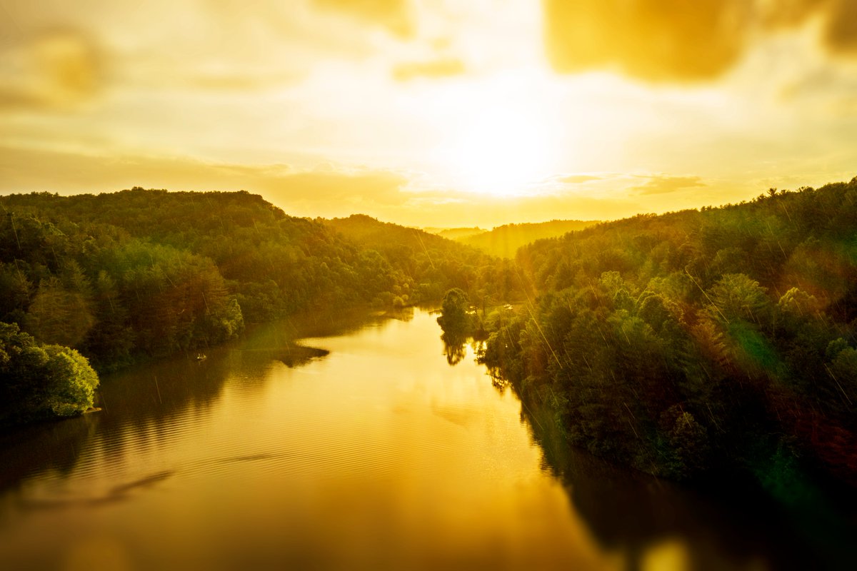 Summer rain shower at Strouds Run State Park in Athens, Ohio.