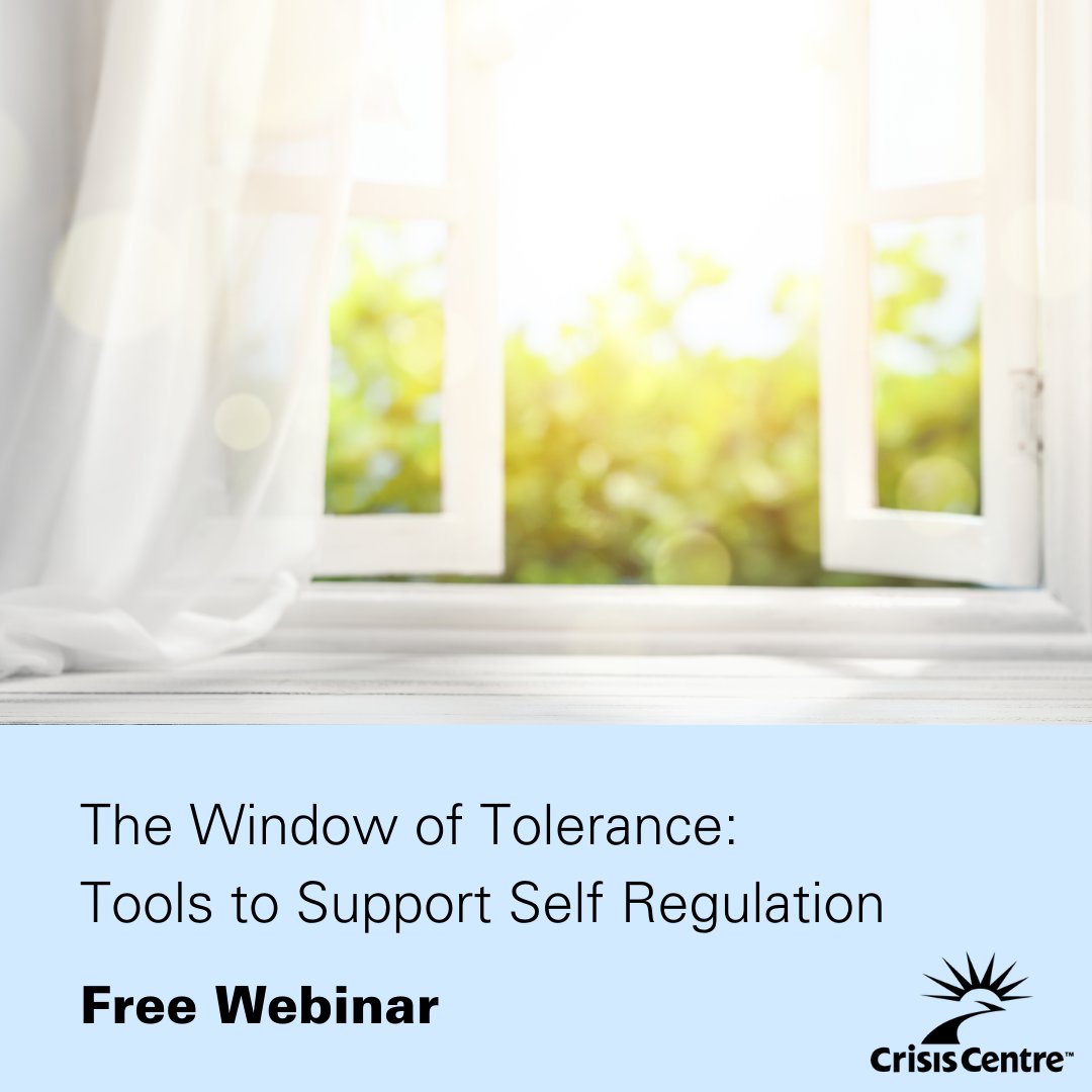 crisiscentrebc's tweet image. Looking for practical tools to support clarity, grounding and self-regulation when you’re triggered?  Free Webinar: The Window of Tolerance: Tools to Support Self Regulation crisiscentre.bc.ca/free-webinar-t…