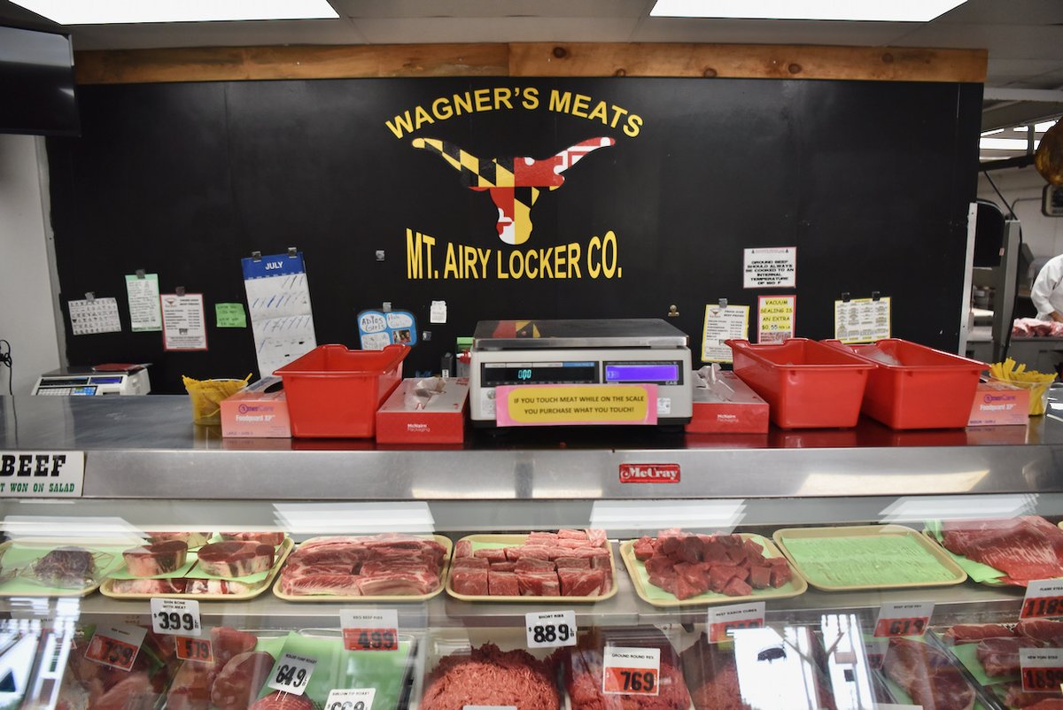 BoydKRutherford's tweet photo. Today I took a tour of Main St. in #MountAiryMD today. My first stop: Wagner's Meats. The full-service butcher shop has served the community since 1953. @MDsBest @MdAgDept #MDBuyLocal2021 https://t.co/oHht7Ly76h