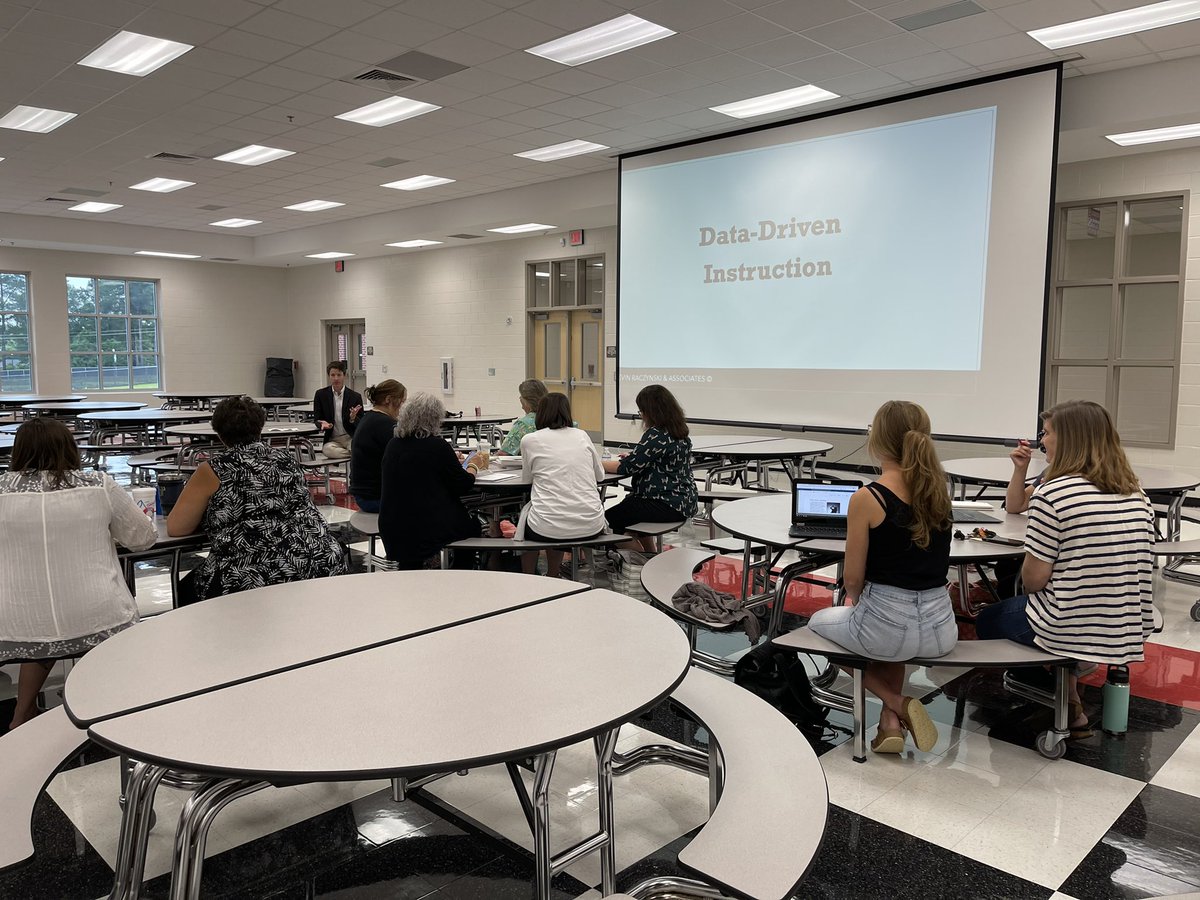 meriwagespeck's tweet photo. What an amazing day with staff back in the building and a fabulous kick-start to designing intentional &amp; data driven instruction this year with @kevin_raczynski! https://t.co/YWXz3BgXfv