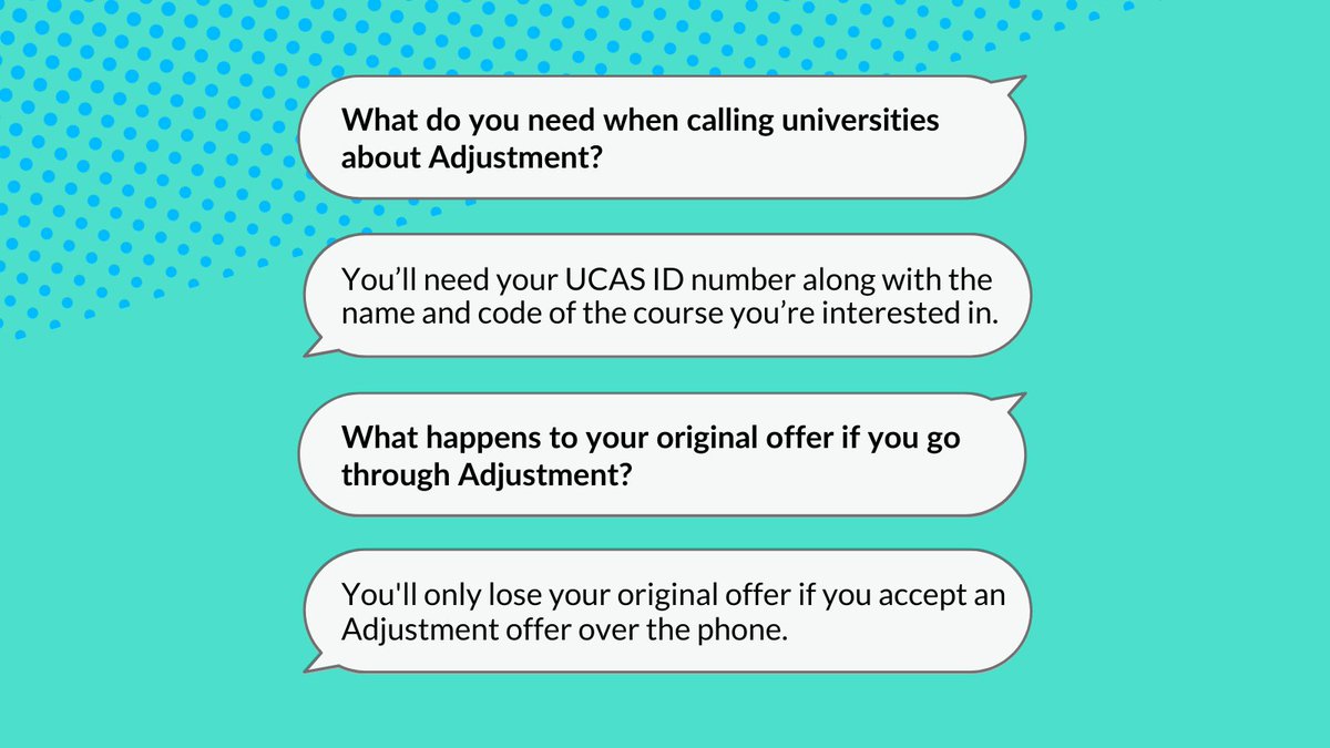 Whatuni's tweet photo. You have the option to go through Adjustment and choose a different course or uni if you've don't better than expected in you A-levels! Take a look at our guide on how Adjustment works and how we can help. https://t.co/3xc5jTAjga
#Clearing #Clearing2021 #England #ClearingAdvice https://t.co/wP6xOYUxIe