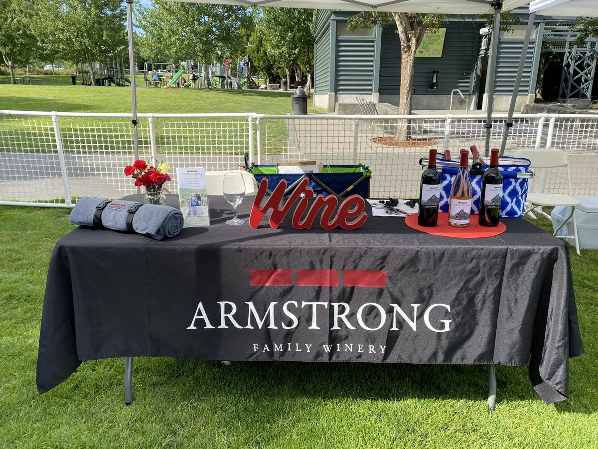 Our table at the Woodinville concert tonight.  <a href="/WineWoodinville/">Woodinville/WWC</a> we are pouring our Rose, Four Birds, and Cab!
