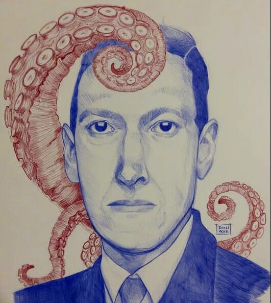 Facebook just reminded me that 3 years ago I did this H. P. Lovecraft portrait with inkpens. 
And I am still so very proud of it, with its mistakes and all. 
#Lovecraft #illustration