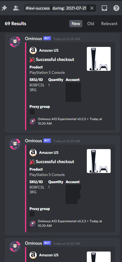 Levi_S3nP4i's tweet photo. I was LITERALLY sleeping and my phone starting going crazy, checkout after checkout! @OminousAIO is really something else! ♥💜

@StepBroACO 

Proxies:
@Leafproxies 
@UnknownProxies https://t.co/cviVO55f3r