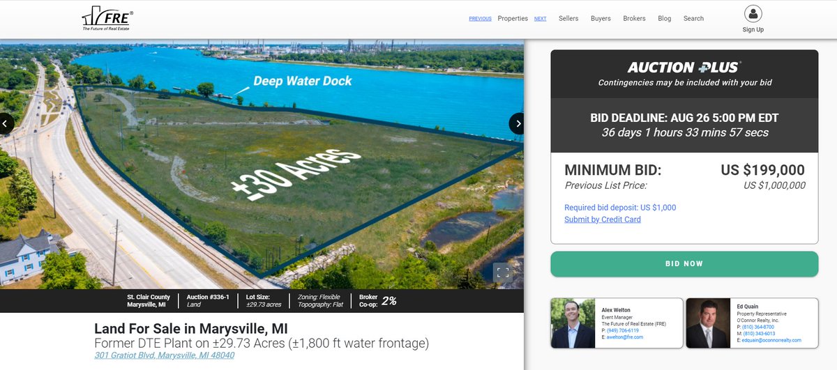 eda_scc's tweet photo. Calling all #realestatedevelopers and #siteselectors. Only 36 days left to bid on an excellent #waterfront parcel with 1,800 ft of water frontage on the beautiful blue St. Clair River. 485 ft. of deep water dock, rail nearby and 3-miles from SCC airport. https://t.co/VqdlFf6AGf https://t.co/4EpUi3TknI