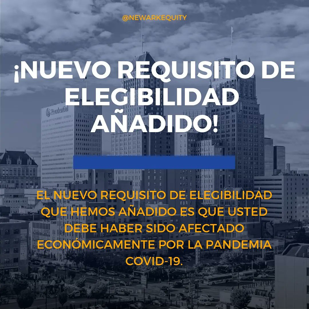 Debido a que el Programa Piloto de Ingresos Garantizados de Newark aceptará fondos ARPA, hemos añadido un criterio de elegibilidad adicional a los tres existentes que figuran en nuestro sitio web. ¡Esperamos que esto permita que más personas califiquen para nuestro programa!