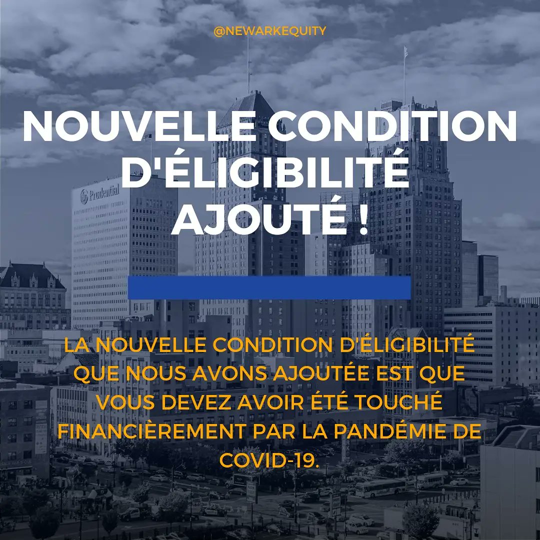 Étant donné que le programme pilote de revenu garanti de Newark acceptera les fonds de l'ARPA, nous avons ajouté un critère d'éligibilité supplémentaire aux trois critères existants énumérés sur notre site Web. Nous espérons que davantage de personnes pourront se qualifier!