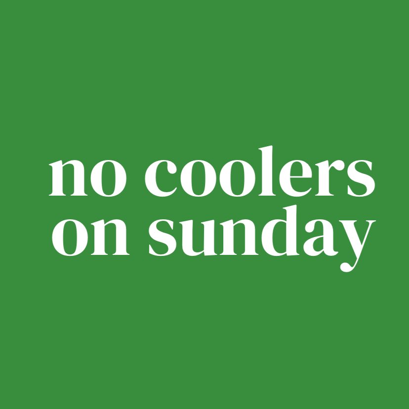 This Sunday, we will not allow any coolers on premises.

State law prohibits outside alcohol, and unfortunately we are still having issues with visitors bringing their own. 

Beer by the glass is available to enjoy onsite and growlers are available to go.