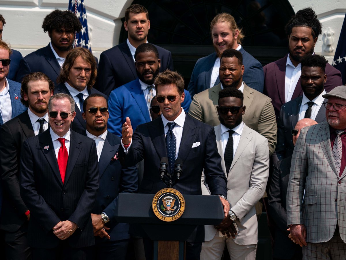 barstoolsports's tweet photo. Tom Brady Had Much to Say After His White House Visit. Some About Playing the Pats and the 'Mofo QB', and He's Still Salty as Hell. https://t.co/sgmH7Axg0i. https://t.co/Ef9lJFg1t1