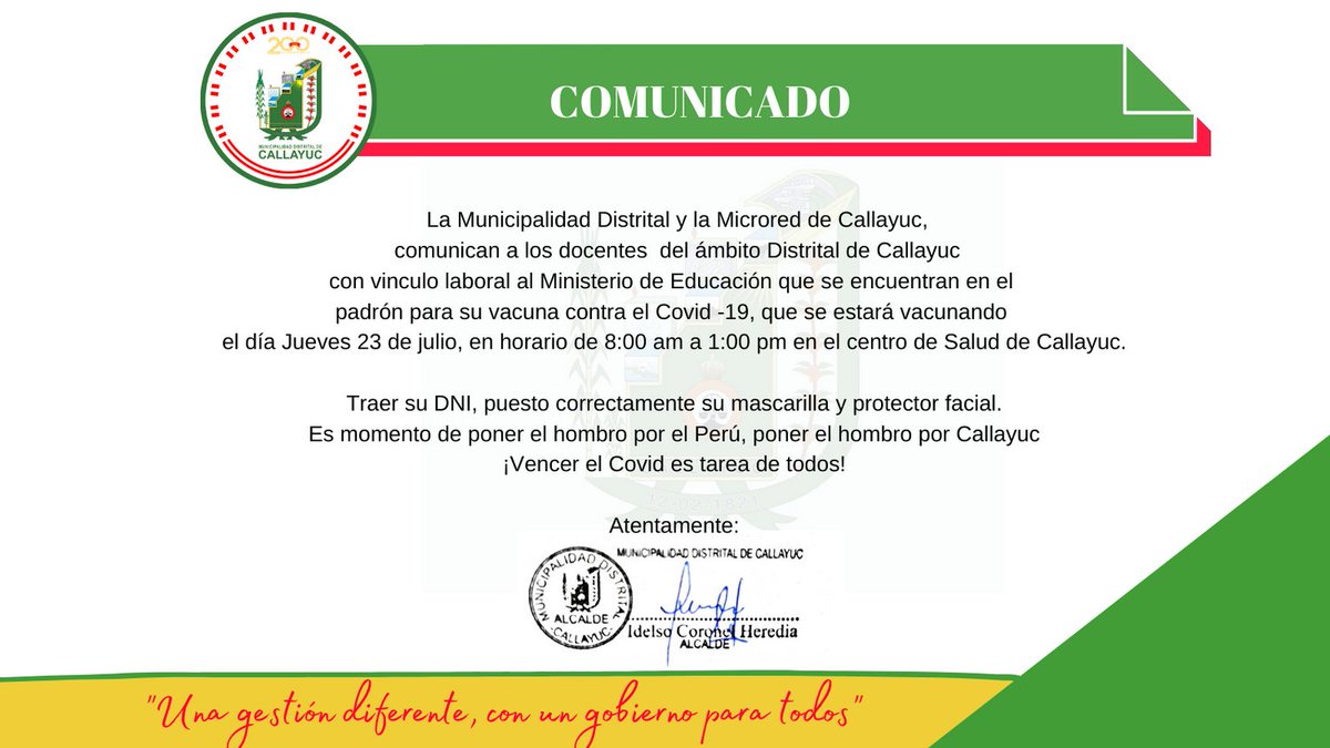 MDCallayuc's tweet photo. Atención al Presente Comunicado https://t.co/NAKNxnywzH
