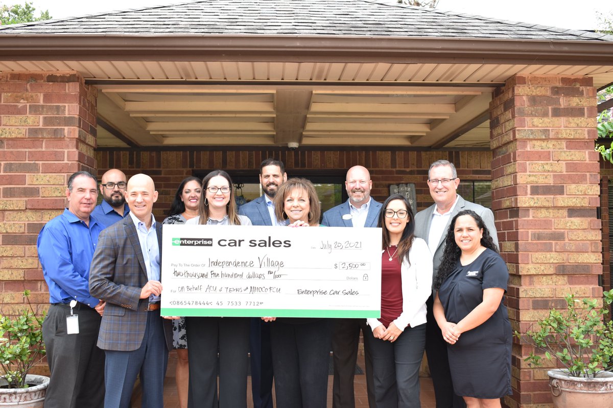 Special thanks to our friends from <a href="/Enterprise/">Enterprise</a> Houston who presented a donation to The Independence Village on behalf of ACU of Texas and AMOCO FCU.