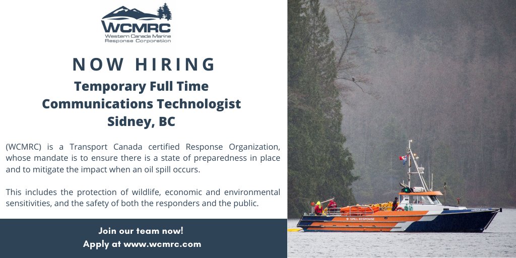 WCMRC on X: We are currently recruiting for a Full-Time Spill